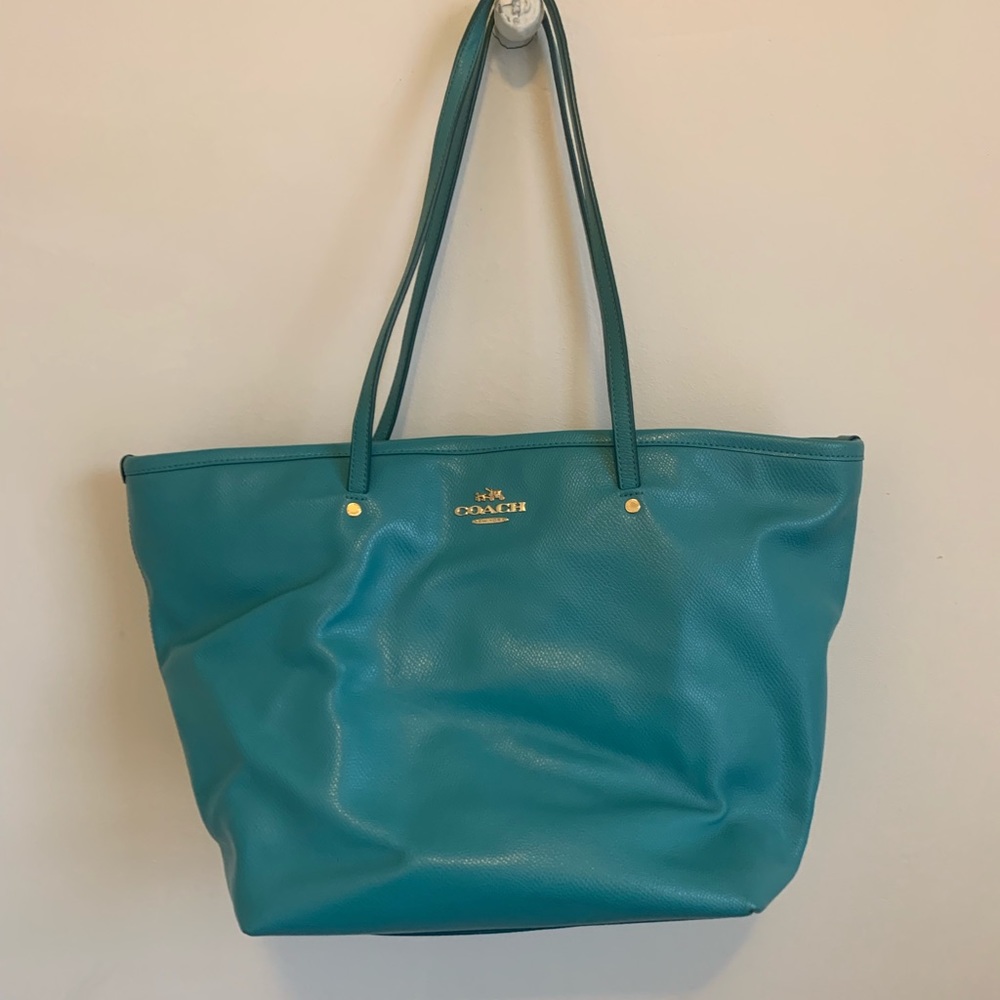 Coach Leather Aqua Blue Bag